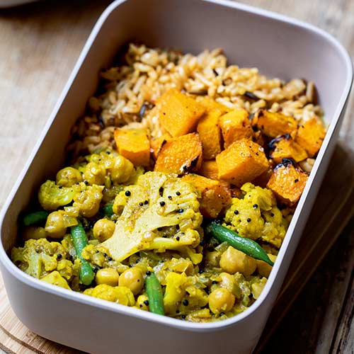 CAULIFLOWER CURRY WITH ROASTED SQUASH