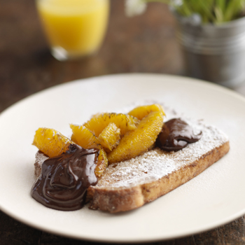 EGGY BREAD WITH CHOCOLATE AND ORANGE SAUCE