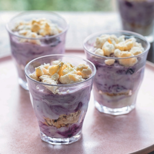 Lemon and Blueberry Yoghurt Pots