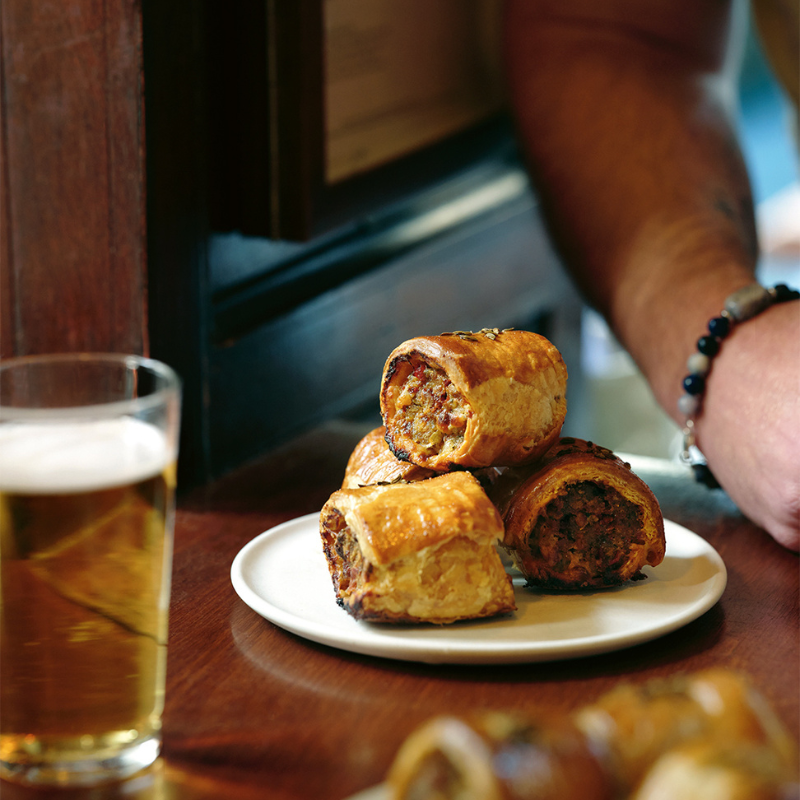 MINI PORK SAUSAGE ROLLS WITH NDUJA